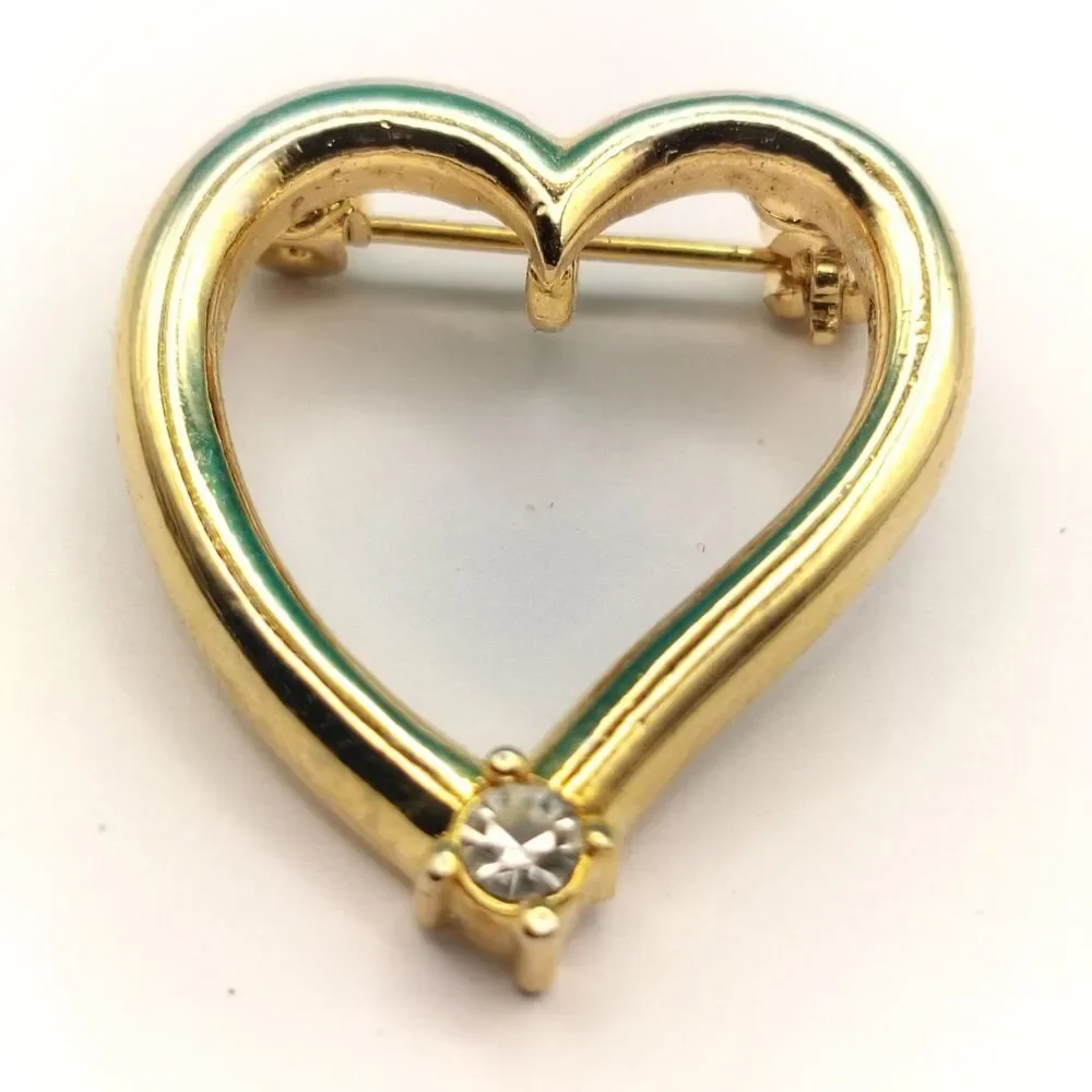 Open Heart Brooch Pin Approx 1